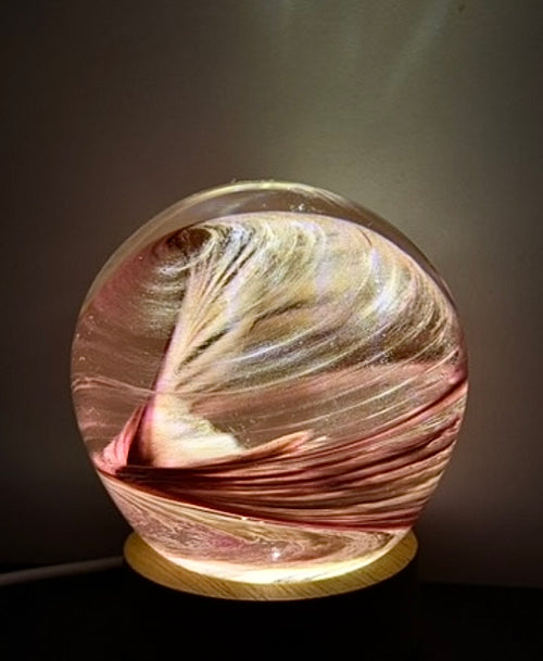 Glass Orb 'Pink Wave'